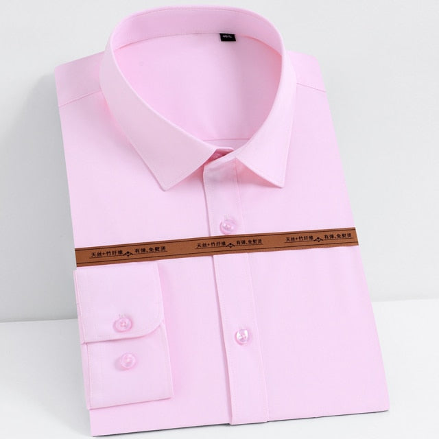 Men's Classic Standard-fit Bamboo-fiber Pocket-less Long Sleeve Shirt  -  GeraldBlack.com