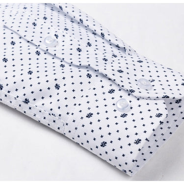 Men's Classic Striped Broadcloth Single Patch Pocket Long Sleeve Shirt  -  GeraldBlack.com