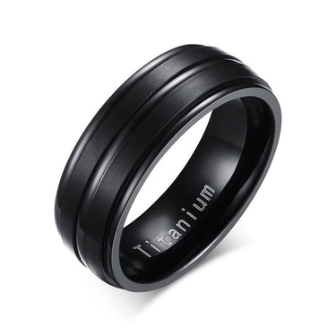 Men's Classic Titanium Carbide Round Shape Black Wedding Ring  -  GeraldBlack.com