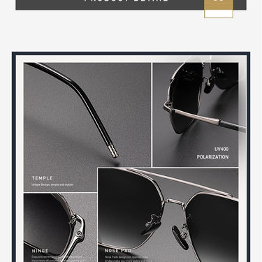 Men's Classic Vintage Polarized Aviation Design Frame Sunglasses - SolaceConnect.com