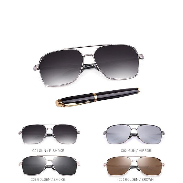 Men's Classic Vintage Polarized Aviation Design Frame Sunglasses - SolaceConnect.com