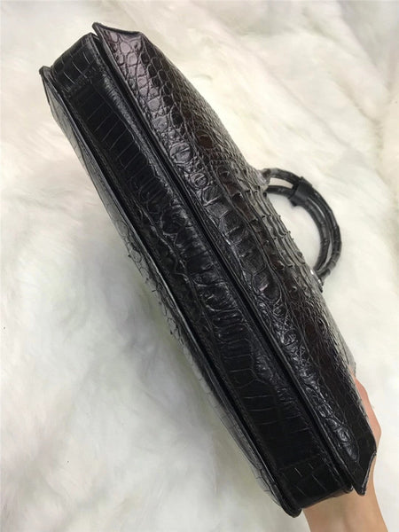 Men's Classical Designer Exotic Genuine Crocodile Skin Briefcase Handbag  -  GeraldBlack.com