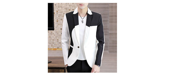 Men's Color Block Slim Fit Full Sleeved Casual Dailywear Blazer  -  GeraldBlack.com
