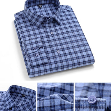 Men's Comfortable Brushed Heavy Cotton Long-sleeve Standard-fit Shirt  -  GeraldBlack.com