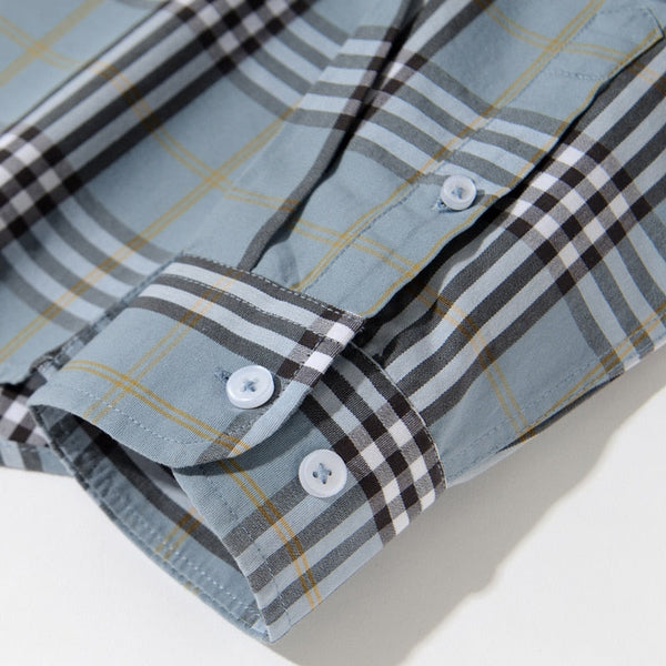 Men's Comfortable Cotton Long Sleeve Button Down Pocketless Shirt  -  GeraldBlack.com