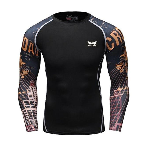 Men's Compression Long Sleeve Breathable Quick Dry Bodybuilding T-Shirts - SolaceConnect.com