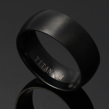 Men's Cool Black Titanium Wedding Engagement Ring in Round Shape - SolaceConnect.com