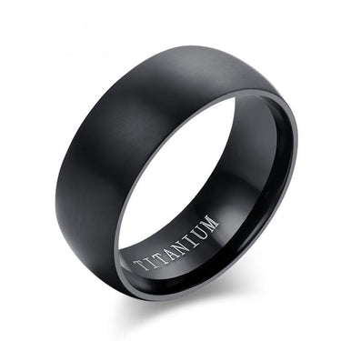 Men's Cool Black Titanium Wedding Engagement Ring in Round Shape  -  GeraldBlack.com