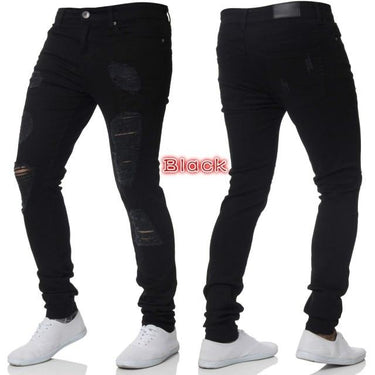 Men's Cool Cotton Vintage Europe American Style Hole Trousers - SolaceConnect.com
