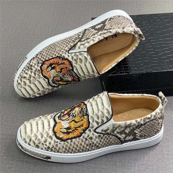 Men's Cool Tiger Designer Authentic Real Leather Casual Chic Flats  -  GeraldBlack.com
