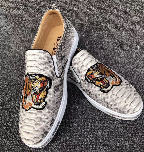 Men's Cool Tiger Designer Authentic Real Leather Casual Chic Flats  -  GeraldBlack.com