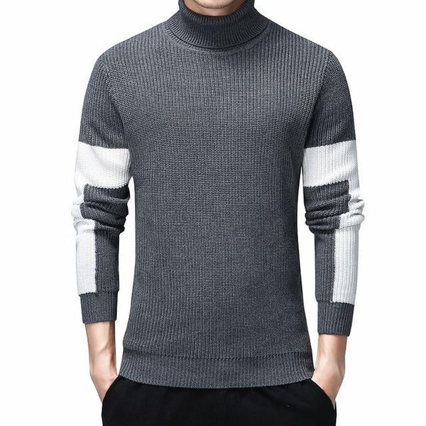 Men's Cotton Knitted Pullover Turtleneck Sweaters for Winter - SolaceConnect.com