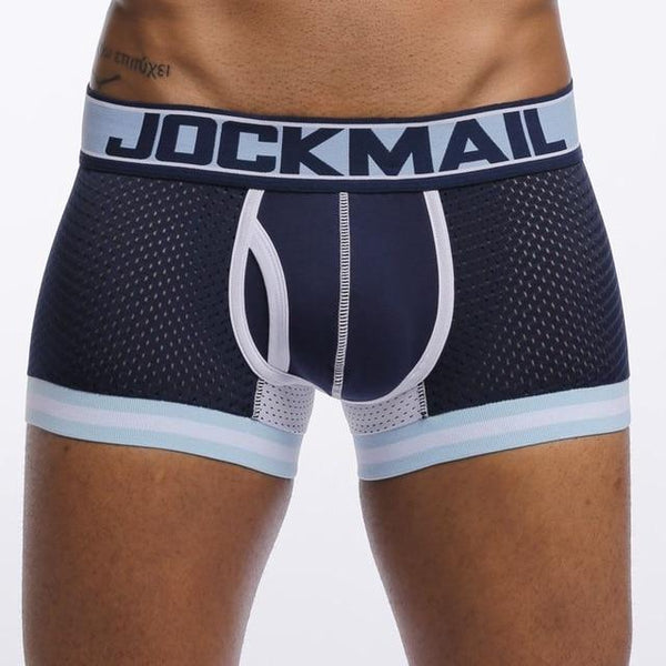 Men's Cotton Solid Sexy Mesh U Pouch Boxer Shorts Trunks Underpants - SolaceConnect.com