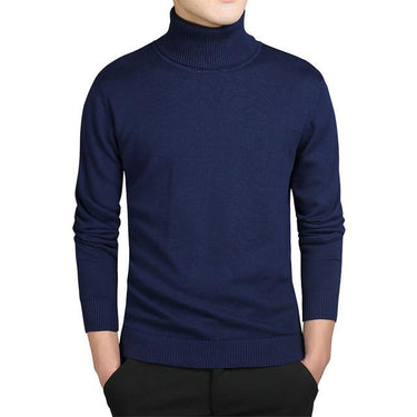 Men's Cotton Winter Black Turtleneck Pullover Slim Fit Jumper Sweaters - SolaceConnect.com