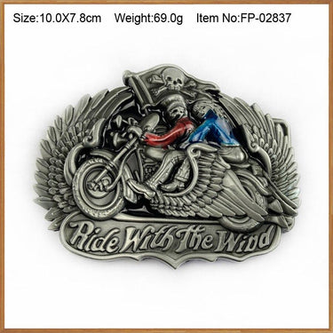 Men's Cowboy Style Gift Zinc Alloy Motor Rider Belt Buckle - SolaceConnect.com