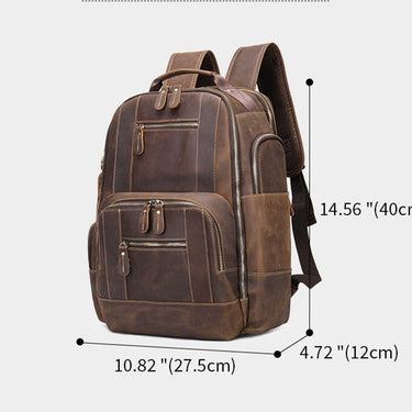 Men's Crazy Horse Leather Multi-functional Outdoor Travel Backpacks  -  GeraldBlack.com