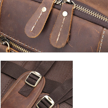 Men's Crazy Horse Leather Multi-functional Outdoor Travel Backpacks  -  GeraldBlack.com