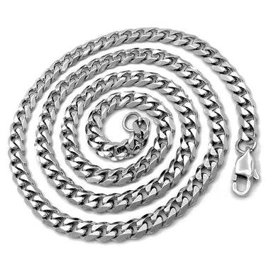 Men's Cuban Link Silver Tone Stainless Steel Geometric Necklaces  -  GeraldBlack.com