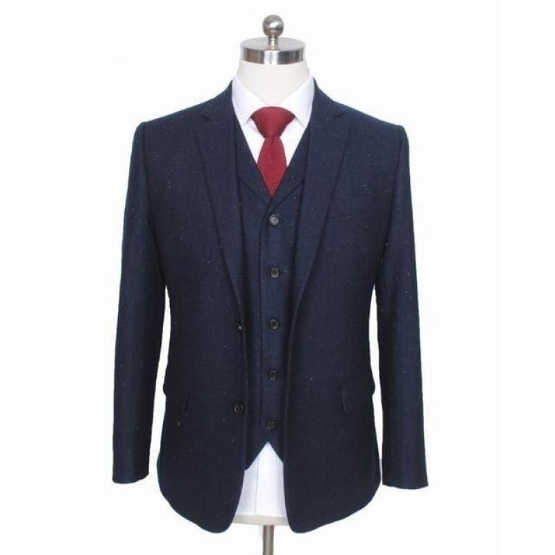Men's Custom Made Retro Melange Copper Color Woollen British Style Suit  -  GeraldBlack.com