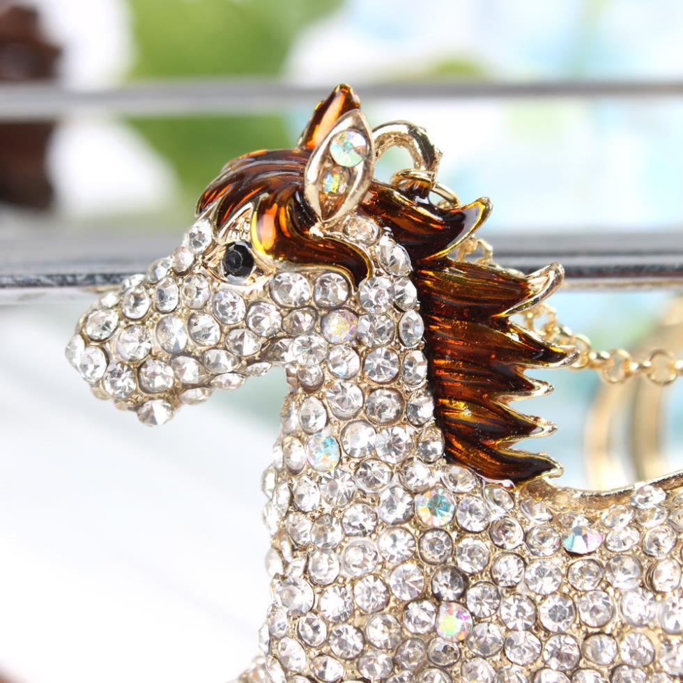 Men's Cute Horse Crystal Rhinestone Fashion Purse & Car Key Chain  -  GeraldBlack.com