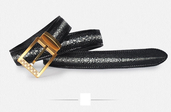 Men's Designer Authentic Exotic Leather Needle Pin Buckle Waist Strap Belts  -  GeraldBlack.com