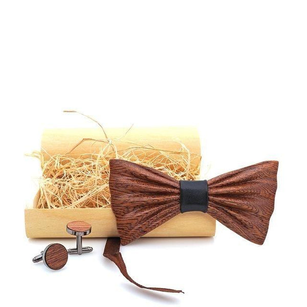 Men's Designer Fashion Geometric Pattern Gravata Wooden Bow Tie for Party - SolaceConnect.com