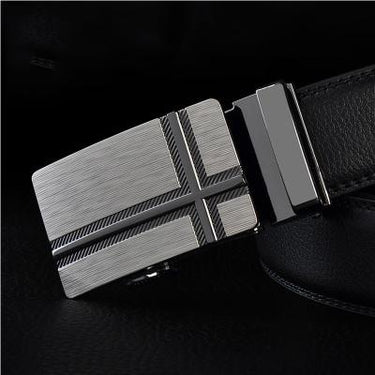 Men's Designer Real Genuine Leather Automatic Buckle Waistband Belts - SolaceConnect.com