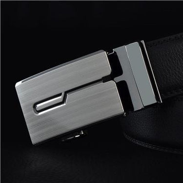 Men's Designer Real Genuine Leather Automatic Buckle Waistband Belts - SolaceConnect.com