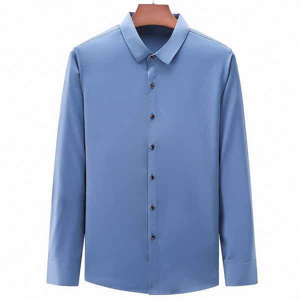 Men's designer solid shirts clothing korean fashion long sleeve luxury dress casual clothes jersey  -  GeraldBlack.com