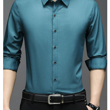 Men's designer solid shirts clothing korean fashion long sleeve luxury dress casual clothes jersey  -  GeraldBlack.com