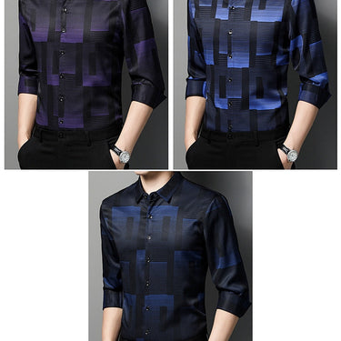 Men's designer striped shirts for clothing korean fashion long sleeve luxury casual clothes jersey  -  GeraldBlack.com