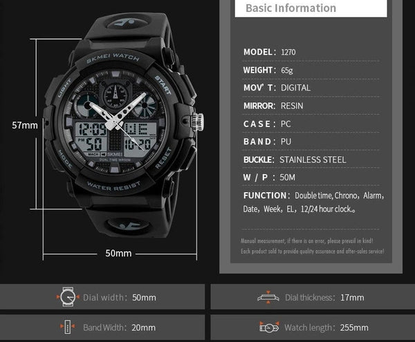 Men's Digital Double Time Chronograph Sports Watches with Week Display  -  GeraldBlack.com