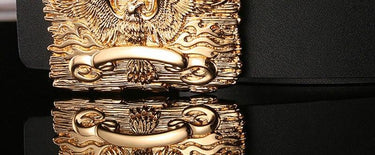 Eagle Animal 3D Smooth Buckle Belt Men's Cow Skin Trousers Belts Double Sided Cowhide Man Male - SolaceConnect.com