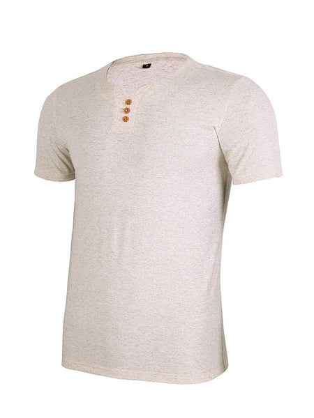 Men's Environmental Cotton Hemp Casual Slim Fit Solid Color T-Shirts  -  GeraldBlack.com