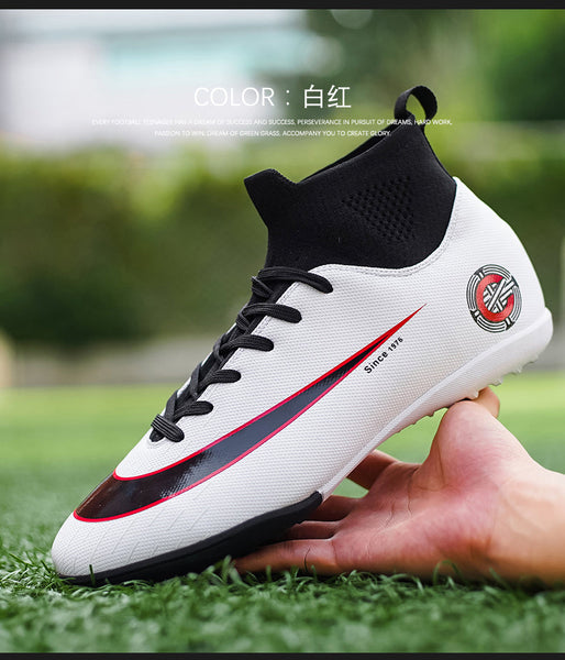 Men's Eur Size 35-44 Lace-up Breathable Outdoor Training Soccer Boots  -  GeraldBlack.com