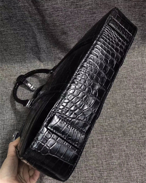 Men's Exotic Business Style Genuine Crocodile Belly Skin Hand Bag  -  GeraldBlack.com