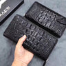 Men's Exotic Genuine Leather Alligator Claw Zipper Closure Long Wallet  -  GeraldBlack.com