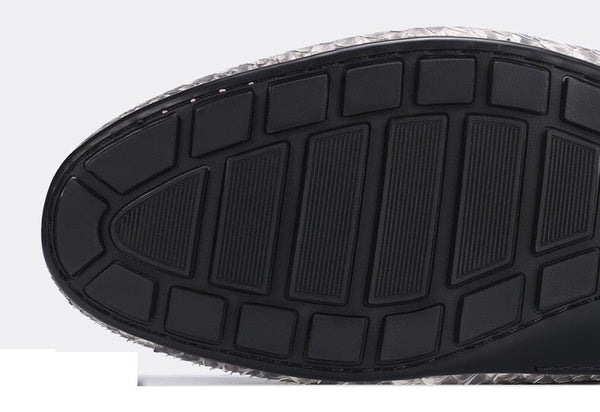 Men's Exotic Genuine Leather Soft Rubble Sole Slip-on Flats Shoes  -  GeraldBlack.com