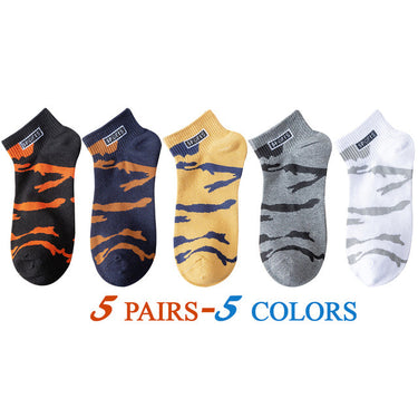 Men's Fashion 5 Pairs Lot Casual Cotton Colorful Breathable Ankle Socks  -  GeraldBlack.com