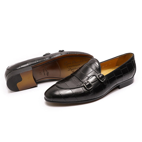 Men's Fashion Business Double Monk Strap Slip-On Breathable Loafers  -  GeraldBlack.com