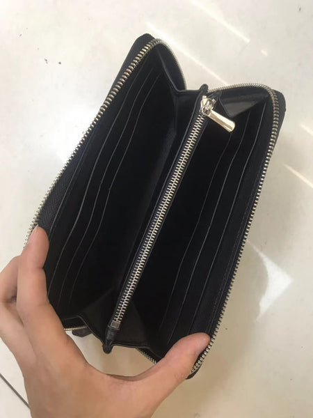 Men's Fashion Business Leisure Ostrich Skin Genuine Leather Wallet  -  GeraldBlack.com