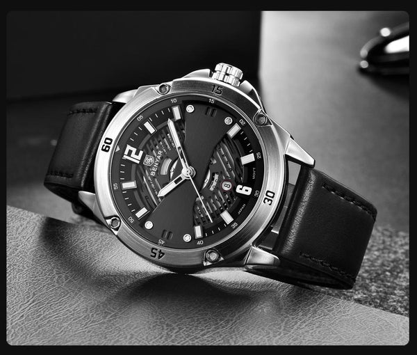 Men's Fashion Casual Quartz Waterproof Military Stainless Steel Wristwatch - SolaceConnect.com