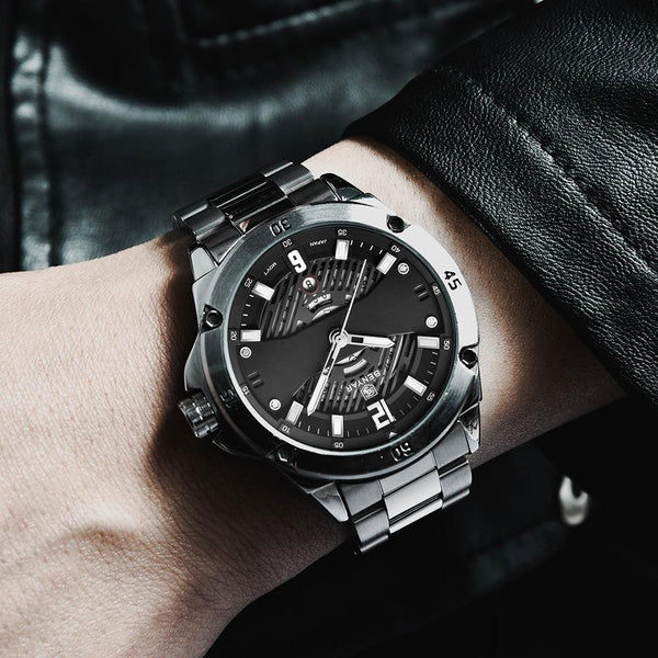 Men's Fashion Casual Quartz Waterproof Military Stainless Steel Wristwatch  -  GeraldBlack.com