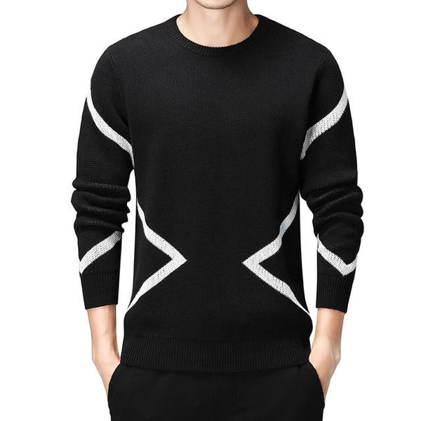 Men's Fashion Casual Striped Cotton Pullovers Sweater Coat - SolaceConnect.com