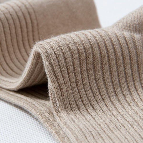 Men's Fashion Cotton Pure Color Crew Business Casual Socks - SolaceConnect.com