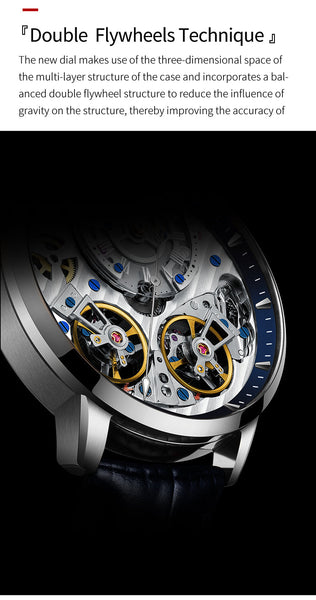 Men's Fashion Double Tourbillon Automatic Mechanical Wrist Watch  -  GeraldBlack.com