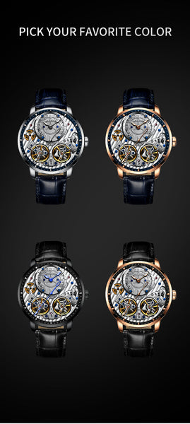 Men's Fashion Double Tourbillon Automatic Mechanical Wrist Watch  -  GeraldBlack.com