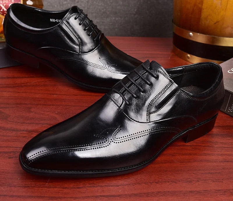 mens italian designer dress shoes 2361 Calzoleria Toscana Cayenne Calf Cap Toe, Brown / 44.5 EU