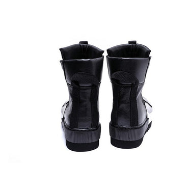 Men's Fashion Genuine Leather Cowhide High Top Punk Style Boots  -  GeraldBlack.com