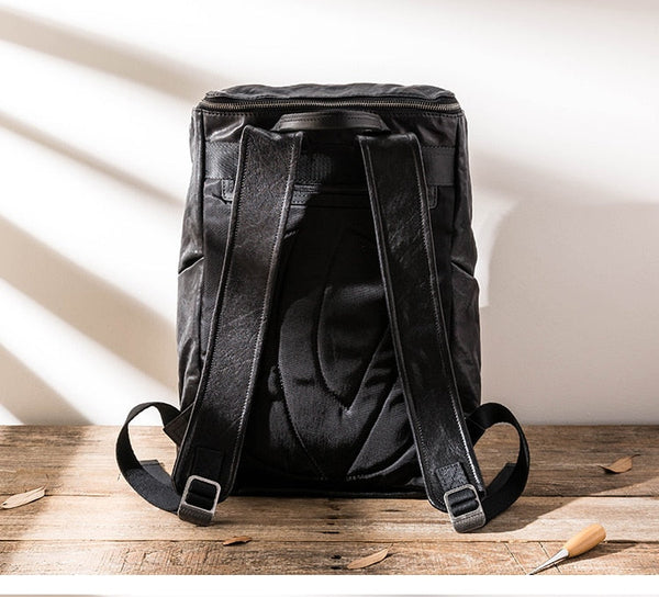 Men's Fashion Genuine Leather Cowhide Large Capacity Travel Backpack  -  GeraldBlack.com